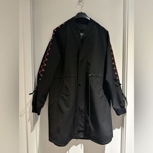 Men's Black Jacket with Red Stitching
